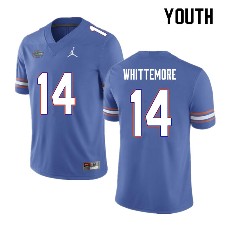 Youth #14 Trent Whittemore Florida Gators College Football Jerseys Sale-Blue - Click Image to Close